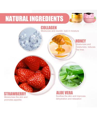 Lip Balm Natural Lip Care Lip Sleeping Mask Honey & Strawberry Skincare Set Moisturizing Lip Balm Set for Dry Chapped Peeling Cracked Lips Lip Line & Wrinkle Reducing for Women - Buy Online on GoSupps.com
