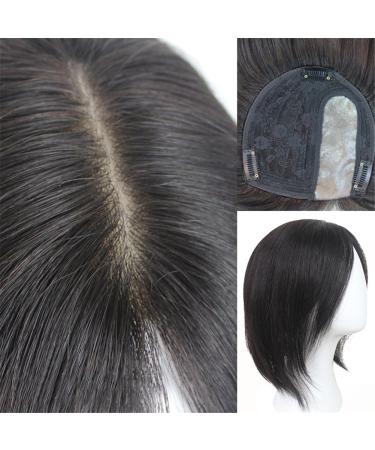 Remeehi 6"x6" Human Hair Clip in Hairpiece for Women Straight Dark Brown