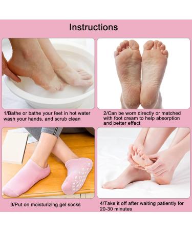 Moisturizing Gel Socks Moisturizing Socks with Spa Gel for Moisturizing Vitamin and Essential Oils Infused Gel Socks for Women Repair Dry Cracked Skins Softens Feet (2 Pairs Black+Pink) - Buy Online on GoSupps.com