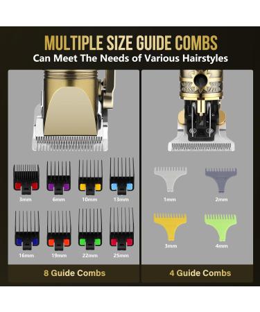 Premium Hair Clippers for Men - T-Blade Nose Hair Trimmer & Foil Shaver Kit with LCD Display (Bronze) - Zero Gap Haircutting Set for Barbers - Buy Online on GoSupps.com