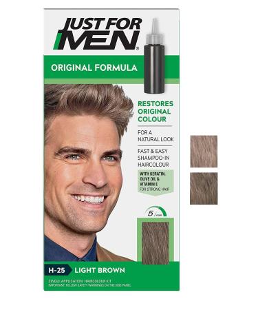 Just For Men Original Formula Light Brown Hair Dye Targets Only The Grey Hairs Restoring The Original Colour For a Natural Look H25 H25 - Light Brown Single