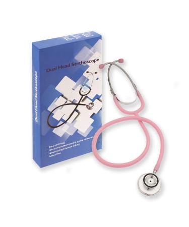 Classic Dual Head Stethoscope for Medical and Home use - Ideal for Nurses, Medical Students, Doctors, EMTs - Diagnostic Stethoscope for Basic Heart + Lung assessments (Pink)