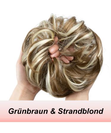 JJStar Hair Part with Rubber Band - Big Bun Hair Tie & Extensions for Women | Messy Bun Hairstyles in Green Brown & Beach Blonde - Buy Online on GoSupps.com