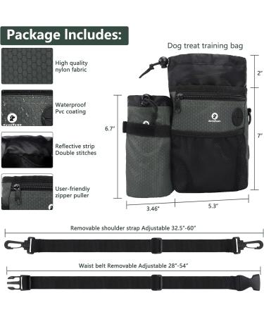 Skyfang Hundeleckerli Pocket for Pets - Veavier Dog Treats & Removable Water Bottle Pocket | Black & Green - Buy Online on GoSupps.com