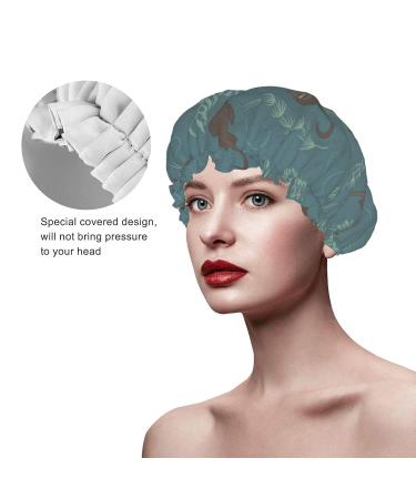 Otter Shower Cap - Reusable Double Layer Bath Cap for Women | Waterproof PEVA Lining | Hair Bonnet (1 piece) - Buy Online on GoSupps.com