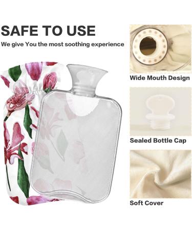 NAANLE Japanese Cherry Blossom Transparent Hot Water Bottle - 2L Large Perfect for Menstrual Cramps Relief & Heat Therapy - Buy Online on GoSupps.com