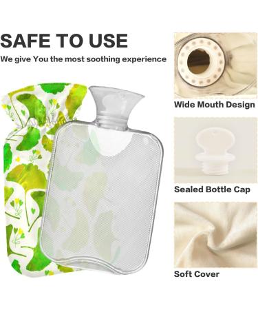 Naanle Hot Water Bottle with Cover - Ginkgo Leaf Design 2L Warmth & Cold Therapy for Back Pain Relief Neck Hand and Feet Warmer - Buy Online on GoSupps.com