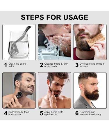 URAQT 6 Piece Beard Growth Kit with Titanium Microneedle Derma Roller - Beard Grooming Tools for Men - Buy Online on GoSupps.com