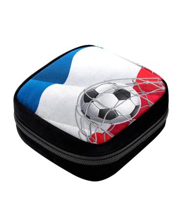 GIAPB Period Bag Sanitary Napkin Storage Bag Pad Holder for Period Makeup Pouch Football and Flag Color4766