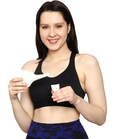 HealthGoodsIn Ceramic Neti Pot with Eye Wash Cup 225ml - Travel Friendly for Nasal Cleansing and Eye Washing - White Color - Buy Online on GoSupps.com