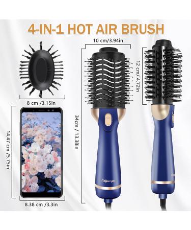 Unipampa 4-in-1 Hot Air Brush - 1200W Hair Dryer Curling & Volume Brush with 3 Heat Settings | International Shipping Available - Buy Online on GoSupps.com