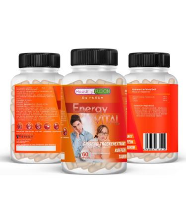 Healthy Fusion Goodbye Fatigue | Natural Energy & Anti-Tired Formula | Eleutherococcus Taurine & Caffeine | Boost Muscle Performance | 60 Capsules - Buy Online on GoSupps.com