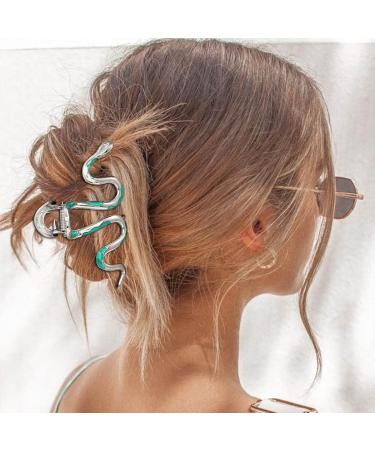 Bartosi Green Snake Hair Claw Clip - Non Slip Fashionable Gothic Hair Clamp for Women and Girls | Halloween Hair Accessory - Buy Online on GoSupps.com