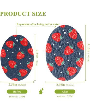 3-Pack Cleaning Kitchen Sponges Oval Red Cute Strawberry Kitchen Cellulose Dishwashing Wood Pulp Cotton one sizex3 Red Cute Strawberry - Buy Online on GoSupps.com