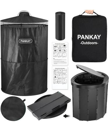 PANKAY Portable Toilet with Pop Up Privacy Tent - 2 in 1 Camping Toilet for Adults | Portable, Washable, and Lightweight | Easy Set Up and Foldable with Carry Bag - Buy Online on GoSupps.com