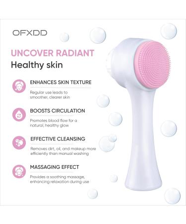 Facial Cleansing Brush - 2-in-1 Silicone Exfoliator & Massaging Brush for Women - Soft Bristles for Deep Cleansing & Exfoliation - Buy Online on GoSupps.com