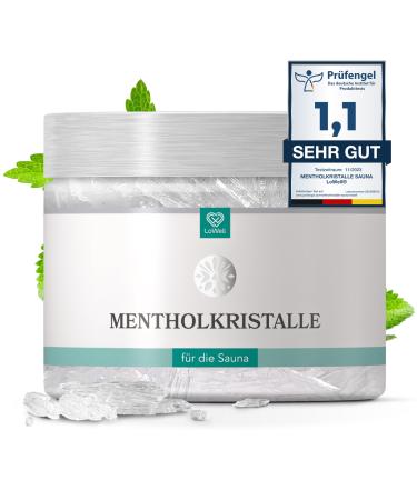 LOWELL 200g Mentholkristalle made of 100% pure mint - ideal as a sauna infusion agent for the sauna in a re -lockable can - menthol box 200 g (1 Pack)