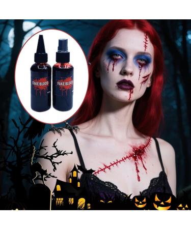 Blood Dummy Make-Up 2 Pcs 60ml Realistic Blood for Stage Makeup and Cosplay Halloween Cosplay Supplies for Masquerade Theatre Performance Short Film Escape Room Theme Party - Buy Online on GoSupps.com