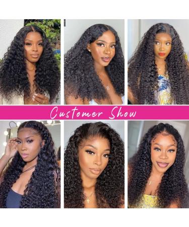 26 13x6 Transparent Lace Front Curly Human Hair Wig for Black Women - 200% Density Brazilian Virgin Hair Pre Plucked Glueless Frontal Wig with Bleached Knots - Buy Online on GoSupps.com