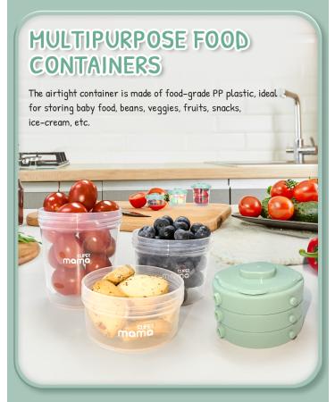 Supermama Reusable Baby Food Containers - 7 oz (6 Pack) | Airtight Leak Proof Jars for Baby | BPA Free | Microwave, Dishwasher & Freezer Safe | Pink - Buy Online on GoSupps.com