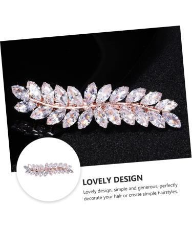 minkissy 1pc Half up Hair Clip Girl Zircon Hairpin Leaf Hair Barrettes Hair Comb Decorative Hair Pins Bridal Flower Comb Flower Hair Decor Stylish Hairpin Flowers Rhinestones Bride - Buy Online on GoSupps.com