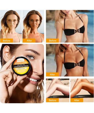 Sunbed Cream Tanning Accelerator Tanning Gel Long-Lasting Rapid Tanning Cream Effective in Sun Sun Achieve a Natural Tan with Natural Ingredients with Beach Beauty Tanning Glasses - Buy Online on GoSupps.com