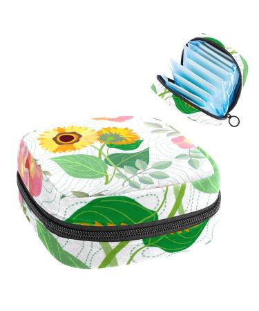 GIAPB Period Bag Sanitary Napkin Storage Bag Period Pouch Travel Makeup Bag Autumn Roses Sunflower Color1334