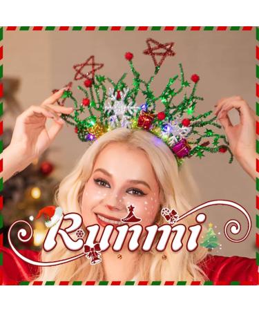 Runmi Christmas Light Up Headband LED Flashing Snowflake Christmas Headbands Lighting Star Hair Band Christmas Costume Hair Accessories for Women and Girls - Buy Online on GoSupps.com
