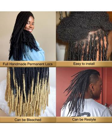 8 Inch 30 Strands 0.2cm Loc Extensions | Handmade Natural Black Human Hair Dreadlocks for Black Women/Men | Dye & Bleach Safe - Buy Online on GoSupps.com