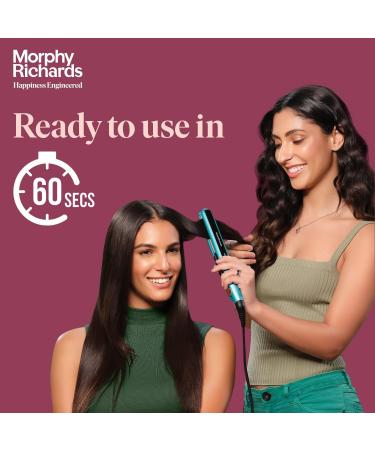 M orphy Richard HS1000 Hair Straightener for Women | Large Ceramic Plates 210 C Quick Heat 60 Sec | Travel Friendly | Aqua Blue & Black | 2-Year Warranty - Buy Online on GoSupps.com