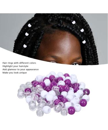100 Transparent Hair Pearls & Plastic Clips - DIY Jewelry Set for Men Women & Girls - Ideal for Hair Braids & Bracelets (White Purple Transparent) - Buy Online on GoSupps.com