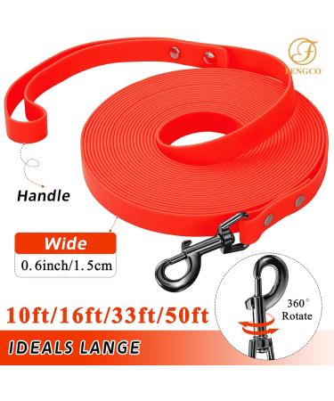 Waterproof Dog Leash - Chew Proof Tie-Out 15m Training Leash for Dogs (Orange) - Durable Lightweight & Reflective - Buy Online on GoSupps.com