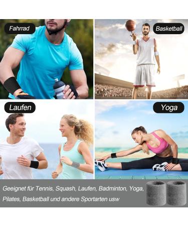 6 Piece Fitness Welding Tape & Absorbent Wrist Bands for Sports - Handball Basketball Tennis Gymnastics - Gray - Buy Online on GoSupps.com