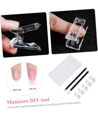 DOITOOL 4 Sets Nail Extension Set Nail Form Clips Nail Patch Fixing Clips Bath Sponge for Sensitive Skin Poly Nail Clip Nail Art Extension Patch Extension Sticker Manicure Plastic - Buy Online on GoSupps.com