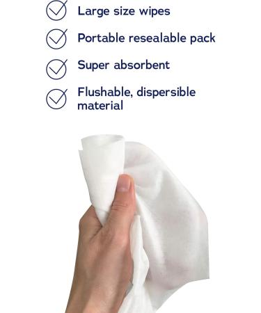 Dymacare Flushable Toilet Towels - Biodegradable Dermatologically Tested 24 Towels per Pack (10 Packs) - Buy Online on GoSupps.com