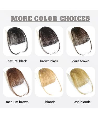 Clip in Bangs Hair Extension- 100% Human Hair Wispy French Bangs Fringe- Light Brown Wispy Bangs for Women - Buy Online on GoSupps.com