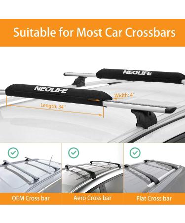 WONITAGO Soft Roof Rack Pads + 15 Ft Tie Down Straps - Surfboard SUP Snowboard - 28 inch - Blue/Black - Pair - Buy Online on GoSupps.com