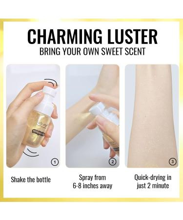 Erinde Body Glitter Spray Face Glow Illuminator Liquid Highlighter Shimmer& Sparkle Make Up Moisturizing Glow Drops Luminizer with Light Fragrance Non-Sticky 50ml #01 Gold 50ml 1 ml (Pack of 1) - Buy Online on GoSupps.com