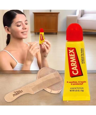 Moisturizing Lip Balm Squeeze Tube | 6-Pack Medicated Lip Balm with Cocoa Butter & Beeswax | Includes Wooden Comb for Dry Lips - Buy Online on GoSupps.com