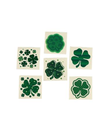 Fun Express - Shamrock Patterned Tattoos for St. Patrick's Day - Apparel Accessories - Temporary Tattoos - Regular Tattoos - St. Patrick's Day - 72 Pieces