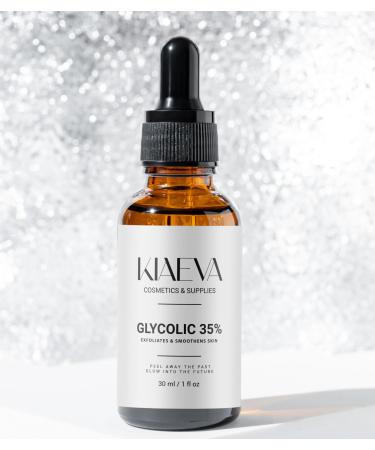 KIAEVA Glycolic Acid 35% Gel Peel - Enhanced with Retinol & Green Tea Extract (Professional Skin Peel) 1 fl oz Skin Smoothing Treatment