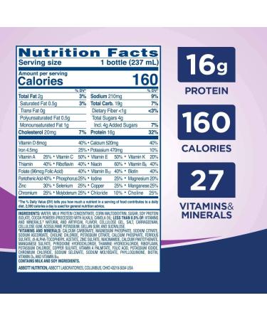 High Protein Meal Replacement Shake - 16g Protein, Low Fat, Milk Chocolate - 8 Fl Oz (Pack of 12) - Buy Online on GoSupps.com