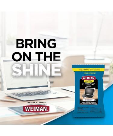 Weiman Electronic Disinfecting Wipes - 2 Pack | Safe Laptop Computer & Screen Cleaner | 15 Count - Buy Online on GoSupps.com