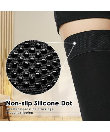 Beister 15-20 mmHg Medical Compression Stockings - Closed Toe Thigh High for Varicose Veins & DVT Support | Silicone Band | Black Large - Buy Online on GoSupps.com