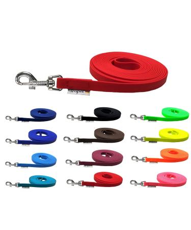 Drag line for dogs Biothane dog leash medium / large dogs width 16mm 1m / 3m / 5m / 10m / 15m (20m with hand loop red) 20m with hand loop red