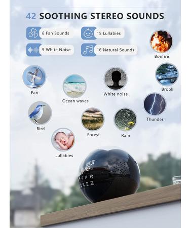 4-in-1 White Noise Sound Machine with Night Light for Kids & Adults | 42 Natural Soothing Sounds, Dual Alarm Clock, 2 USB Ports | Ideal for Bedroom, Office, Home | Auto-Off Timer | 16 Volume Levels - R-Black - Buy Online on GoSupps.com