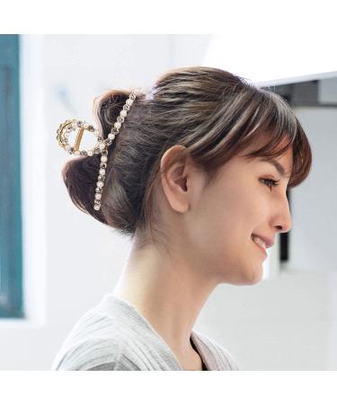 Shop Stylish Women's Metal Hair Clips - Large Slipproof Gripper with Pearls & Rhinestones | Perfect for Thick Hair - Buy Online on GoSupps.com