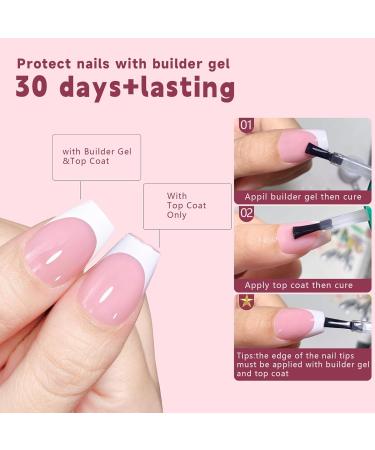 White French Tip Press on Nails - Stick On Fashion Faux Nails with Full | Makeup Supplies for Gathering Wedding Dating Home Traveling 02 - Buy Online on GoSupps.com