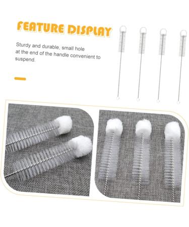 Solustre 4-Piece Nylon Cleaning Brush Set | Reusable Straw Cleaner for Small Tubes & Pipes | Durable Stainless Steel & Metal Test Tube Brushes - Buy Online on GoSupps.com