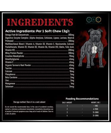 Advanced Animal Care Dog Muscle Builder All Breeds Muscle Gainer for Dogs Dominate Bully Maximum Gain Strength Energy Chew - Buy Online on GoSupps.com